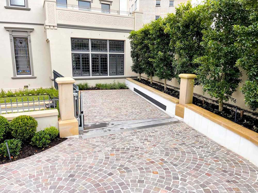 Trafficable Concealed vehicle lift with trafficable roof meets heritage rules at ...