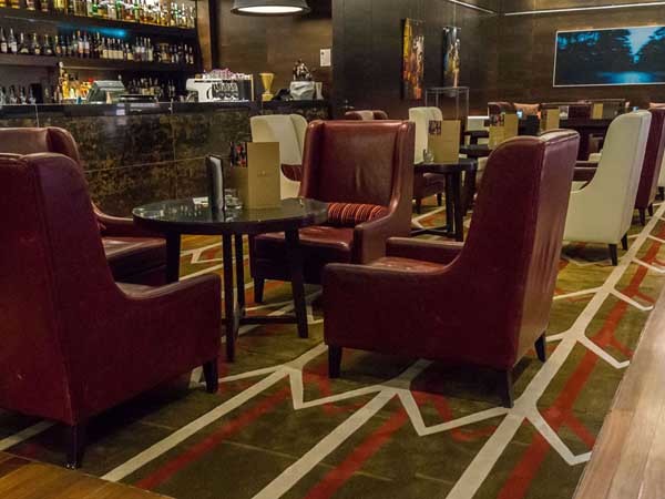 Custom rugs installed in bar and reception areas at InterContinental ...