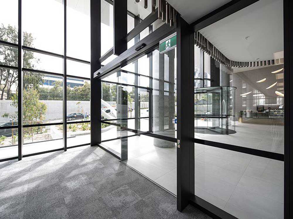 Entrance door solutions installed at Macquarie Park office tower ...
