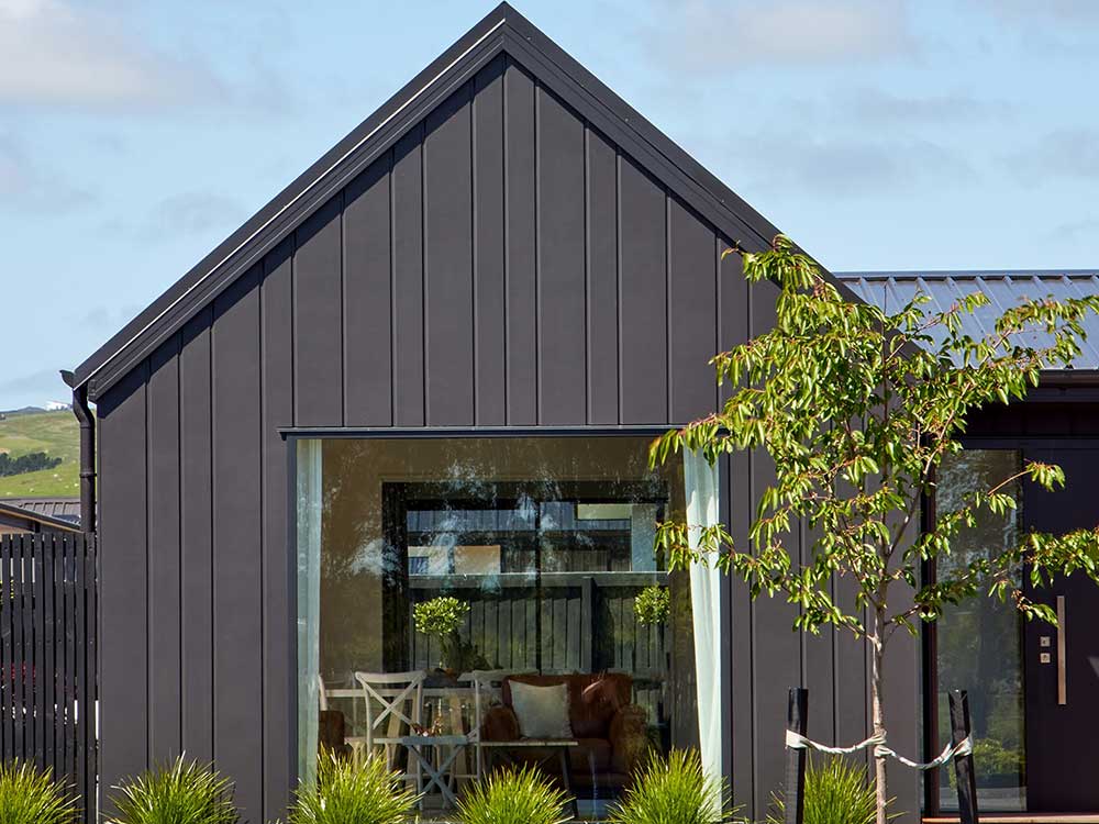 Hardie Oblique Cladding paired with recycled bricks at modern ...