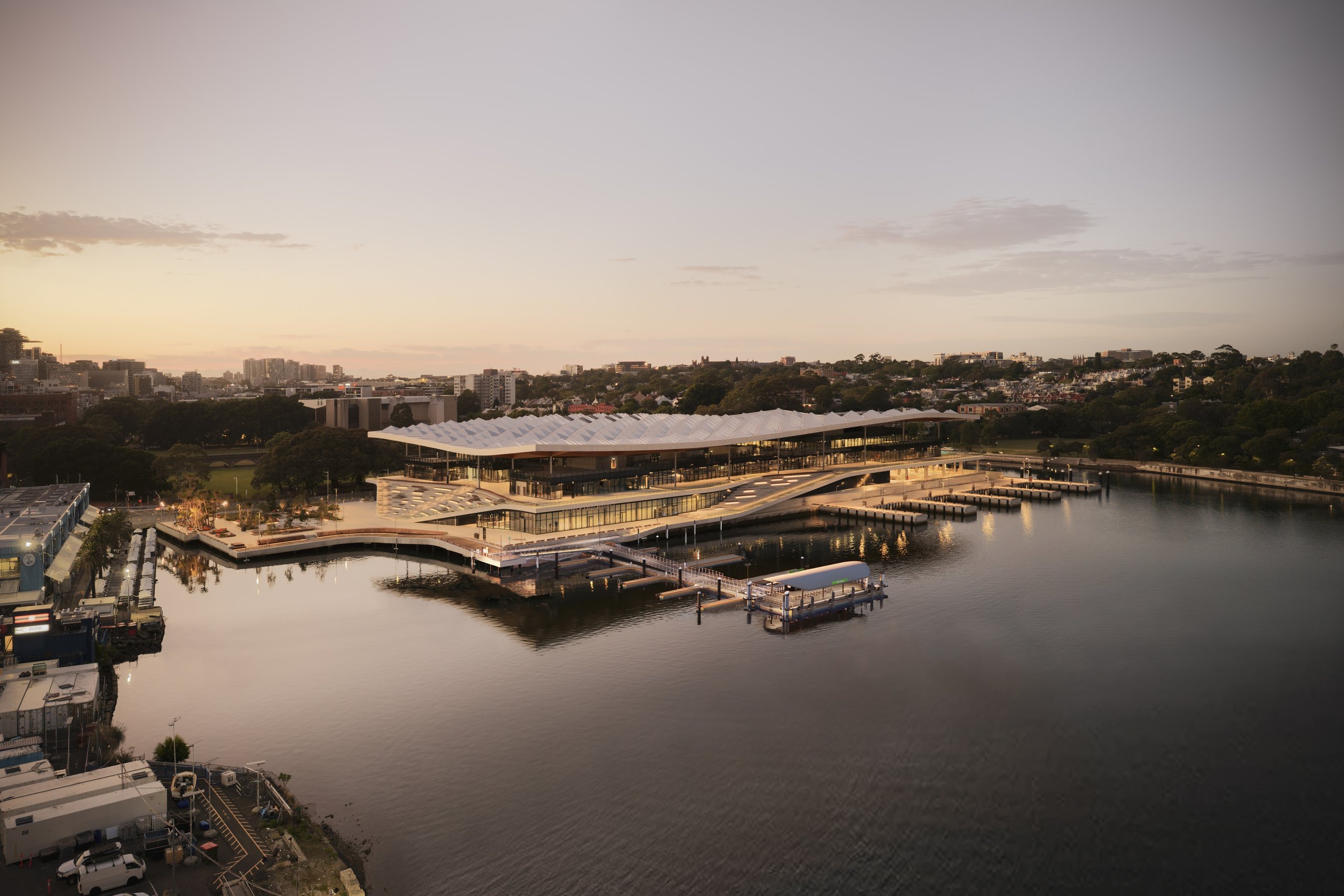 The Blackwattle Bay wharf connects Fish Market to Barangaroo ...